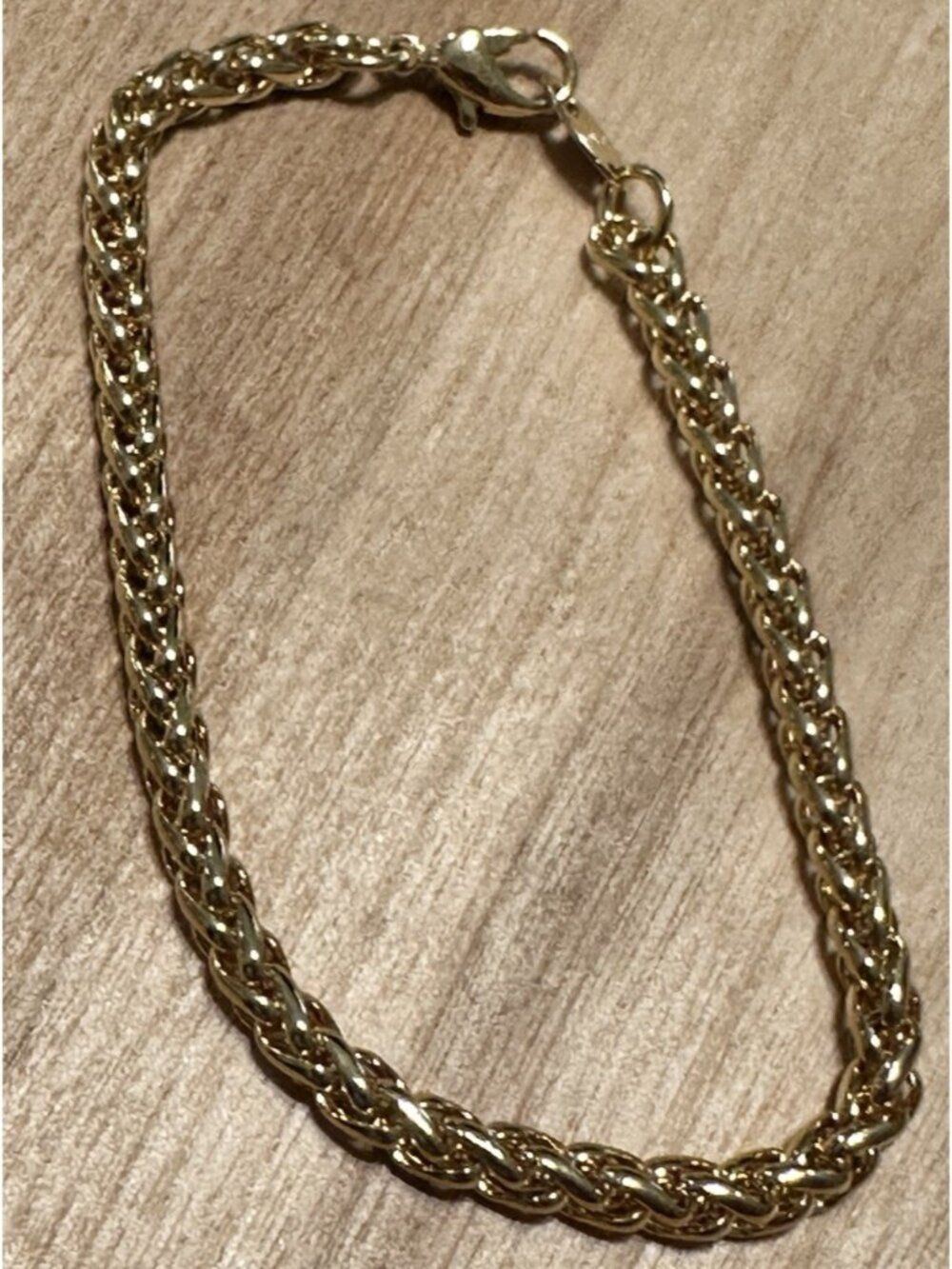 Avon yellow gold Tone Byzantine-style chain Rope bracelet
